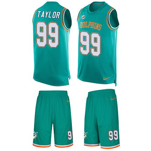 Nike Dolphins #99 Jason Taylor Aqua Green Team Color Men's Stitched NFL Limited Tank Top Suit Jersey - Click Image to Close